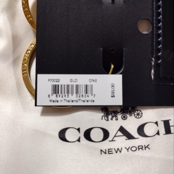 Coach Gold Plated Brass Hoop‎ Earrings - Picture 3 of 7